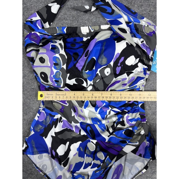 Swim Solutions Multicolor One Piece Swimsuit 14‎ Tummy Control NWT - Picture 9 of 10